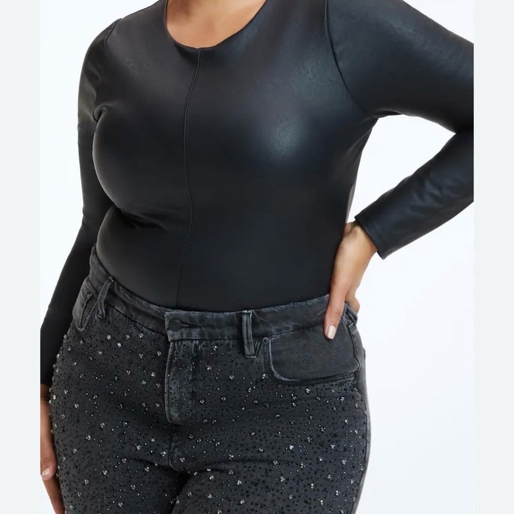 Good American Black Long Sleeve Bodysuit - Picture 2 of 3